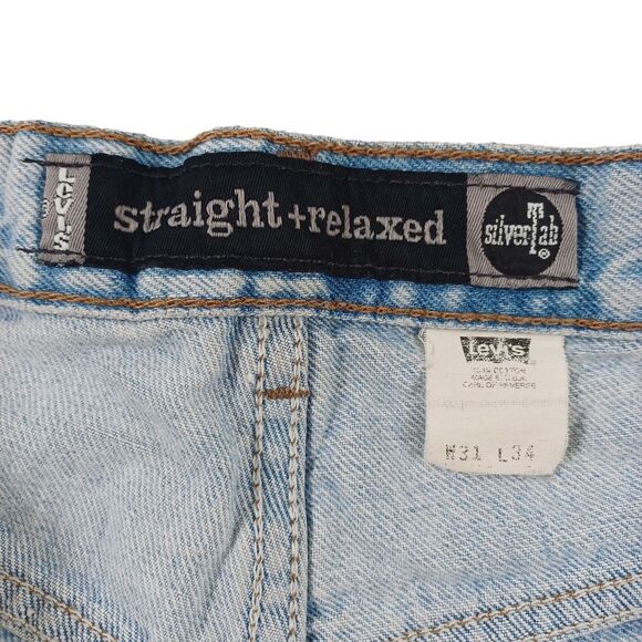 Vintage Levi's Silver Tab Straight+Relaxed Jeans Men's Size 31 USA Made '98 - Picture 4 of 14